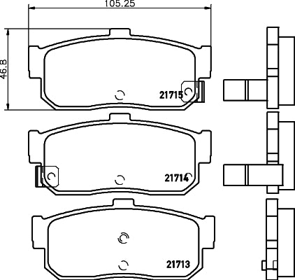 NF PARTS stabdžių trinkelių rinkinys, diskinis stabdys NF0016561